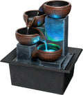 Small indoor Waterfall fountain Tabletop fountain 4 level Indoor desktop Fountain with LED color lighting P794