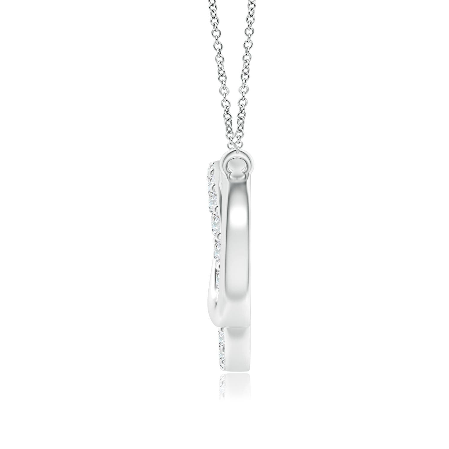 Natural Diamond Pendant Necklace in 14K White Gold W68525