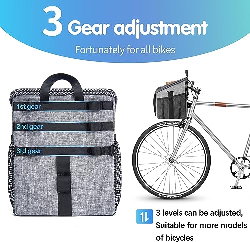 Dog Bike Basket Carrier with Reflective Strips and 2 Side Storage Pockets C33215