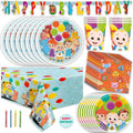 Party Supplies Set Serves 16 Guests with Banner, Table Cover, Plates, Napkins, Cups and Sticker B232229
