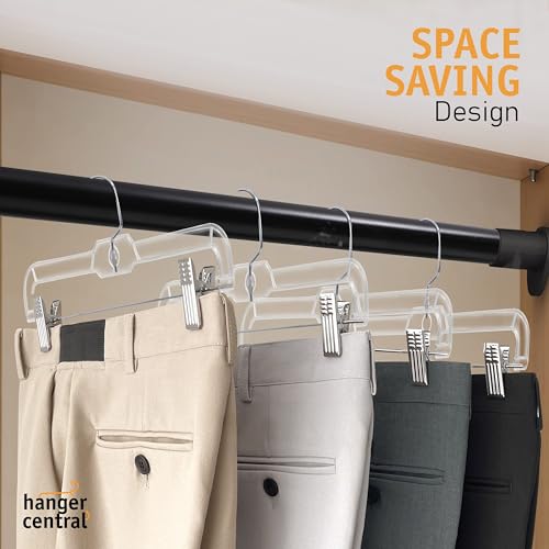 12 Pack 14" Clear Skirt Hangers with Adjustable Clips Q141