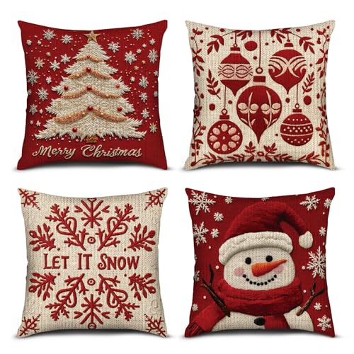 Christmas Throw Pillow Covers 18X18 Set of 4 V383337