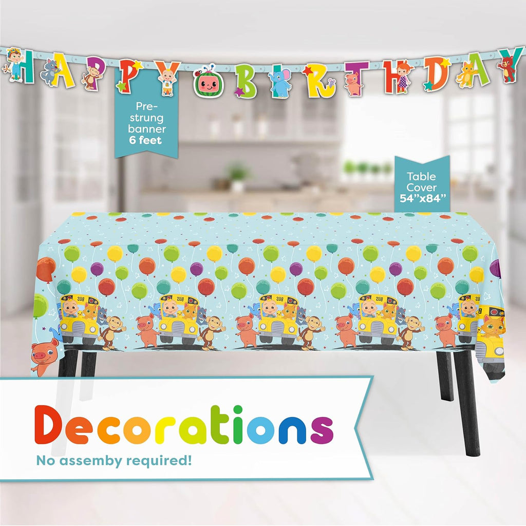 Party Supplies Set Serves 16 Guests with Banner, Table Cover, Plates, Napkins, Cups and Sticker B232229