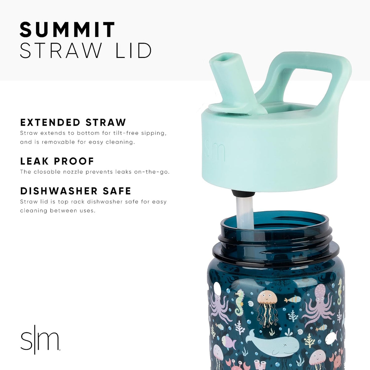 Kids Water Bottle Plastic BPA-Free Tritan Cup with Leak Proof Straw Lid 12oz B27026