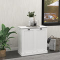 White Double Tilt Out Trash Cabinet Laundry Sorter Cabinet X708110