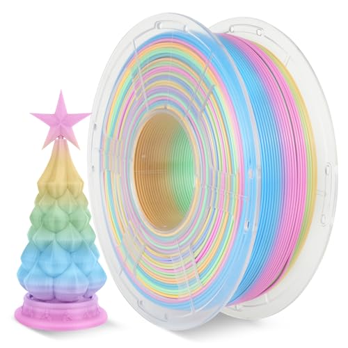 Silk Rainbow PLA+ 3D Printer Filament, Multicolor, 1kg H1471