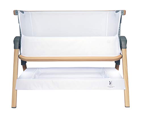 Grey Bedside Crib Bassinet with Travel Bag and Removable Compressed Cotton Mattress Y37864