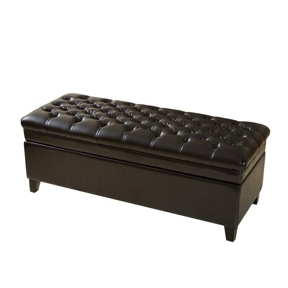 Espresso Tufted Storage Ottoman W47193
