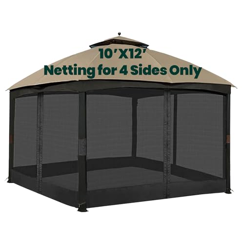 Black 10' x 10' 4-Panel Mosquito Netting with Zippers R156371