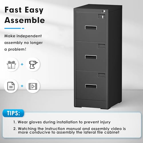 Black 2 Drawer Locking Metal File Cabinet R569000