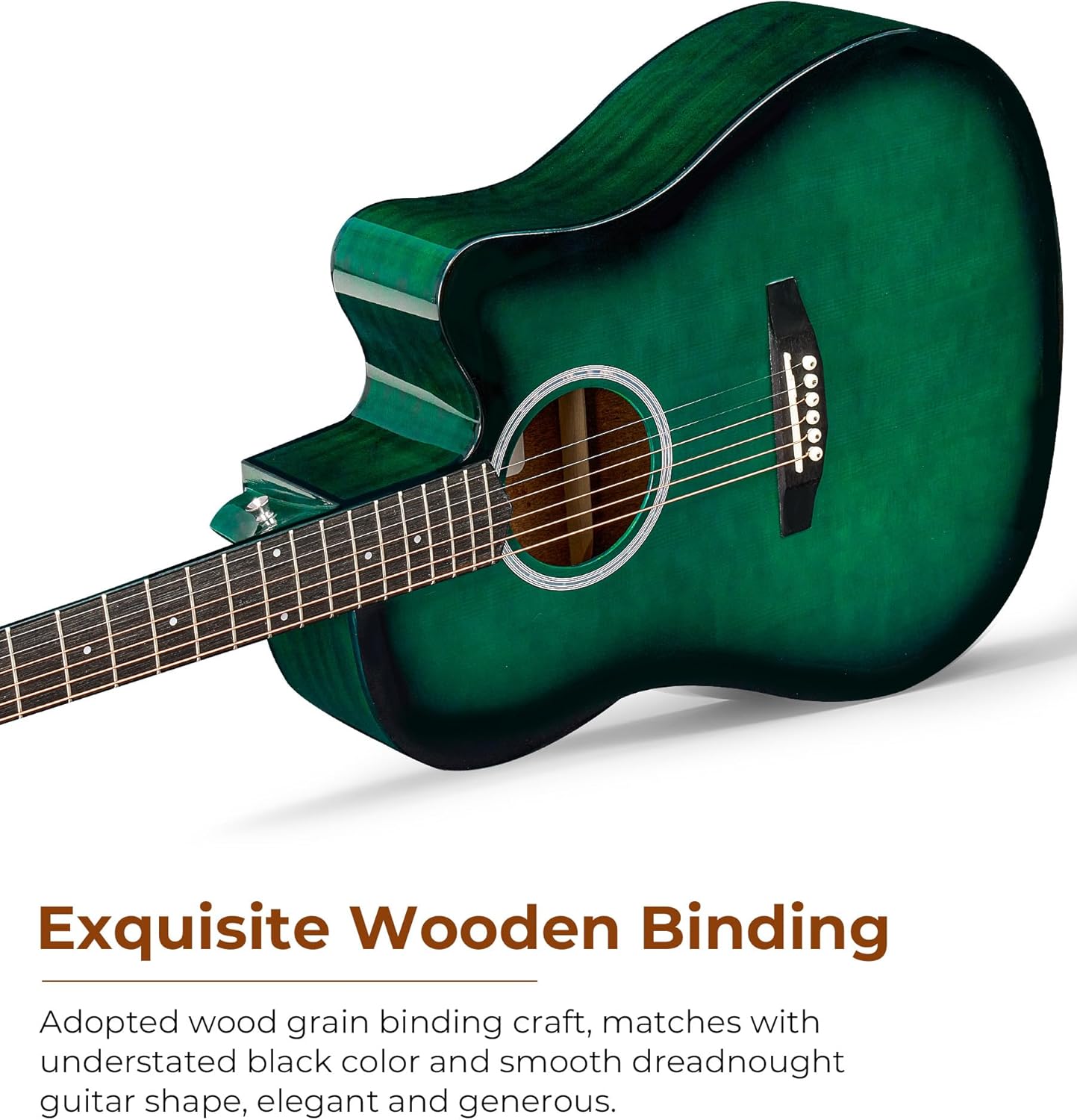 Blue 41 Inch Cutaway Acoustic Guitar Bundle with Gig Bag U274166