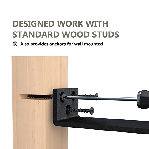 Black Powder Coated Steel Floating Shelf Brackets 4-Pack T17495
