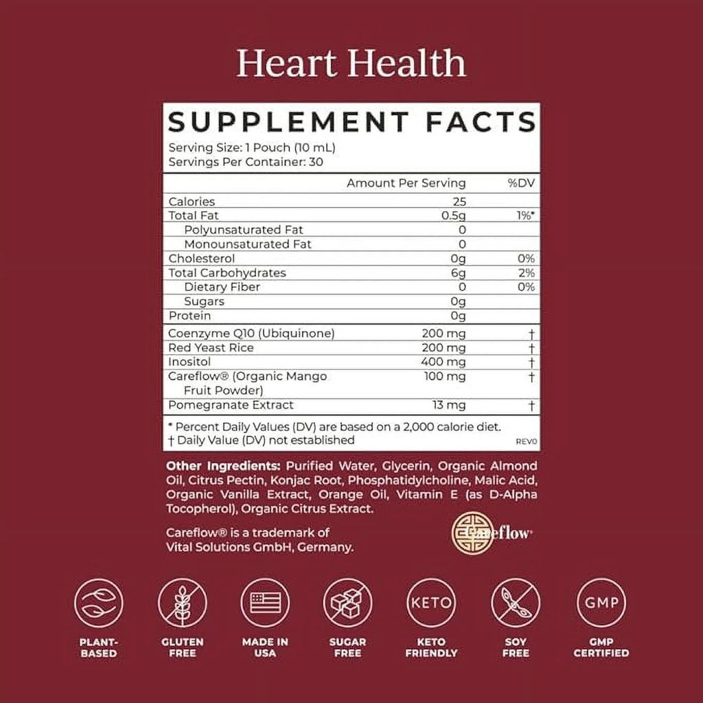 Heart Health Supplement with CoQ10, Red Yeast Rice & Inositol, 30 Pack F121
