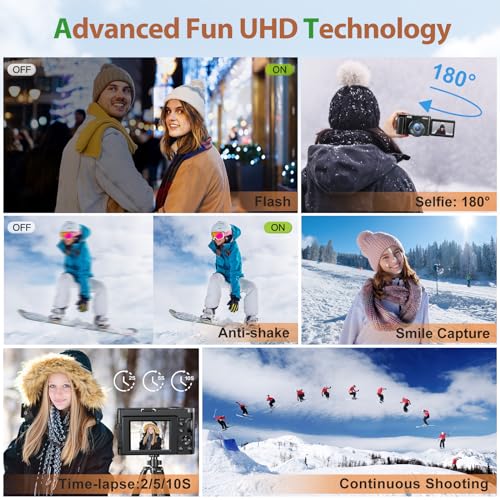 48MP 4K Digital Camera with 3'' 180° Flip Screen 16X Zoom N460909