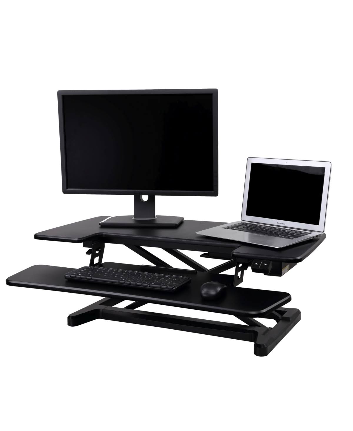 Black electric standing desk converter M477417