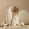 Beige Ceramic Vases Set of 3 G823723