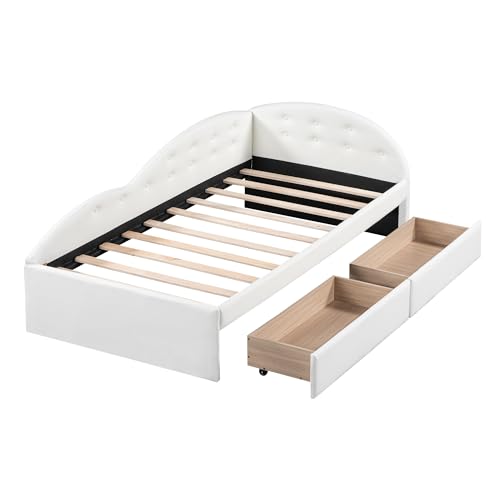 Gray Velvet Twin Size Daybed with Storage Drawers T781