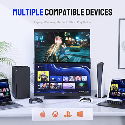 Dual 24" FHD Stacked Desktop Monitors with 1080P Webcam & Speakers, 100W USB-C Charging L783