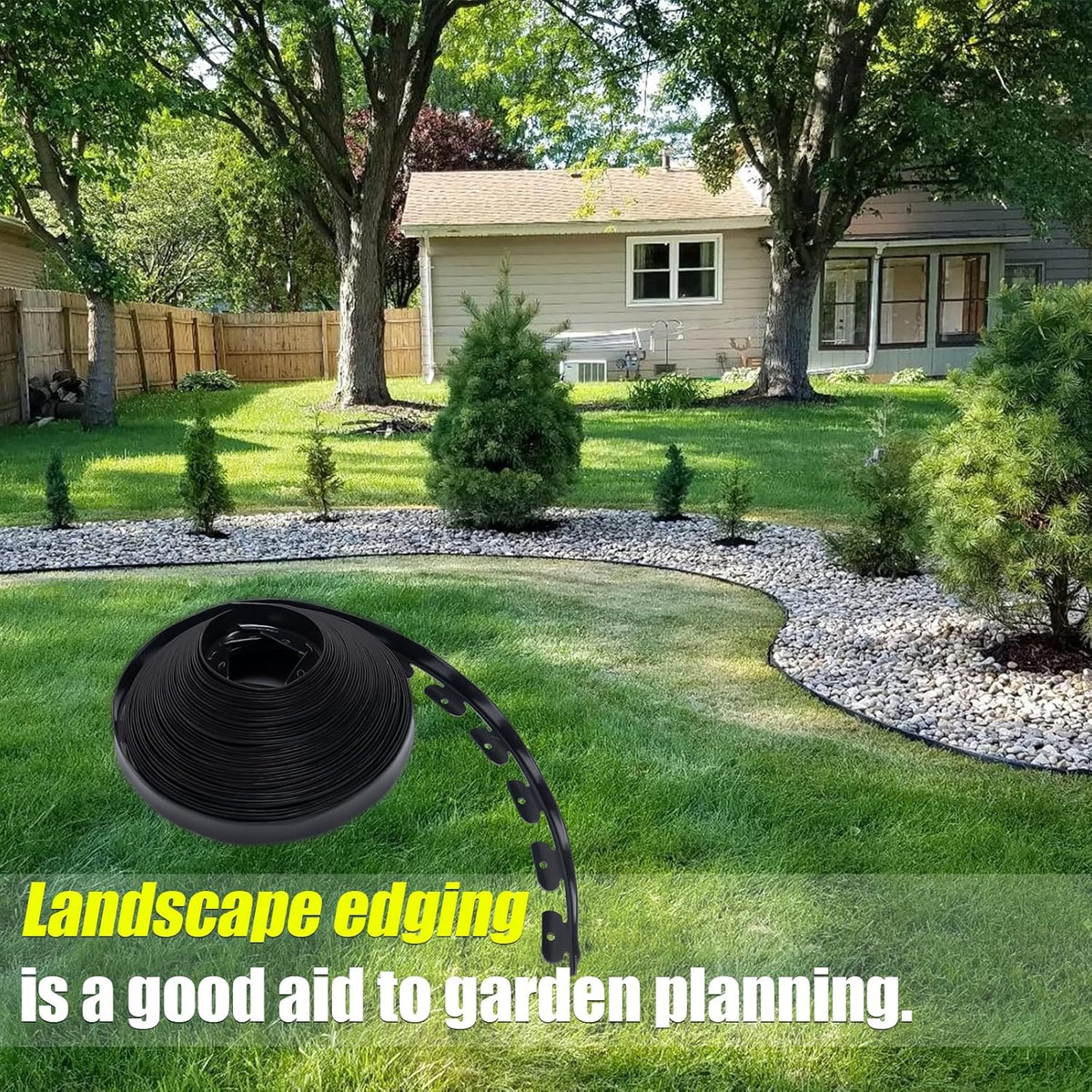 Black 100FT Landscape Edging Kit with 32 Anchoring Stakes S93720