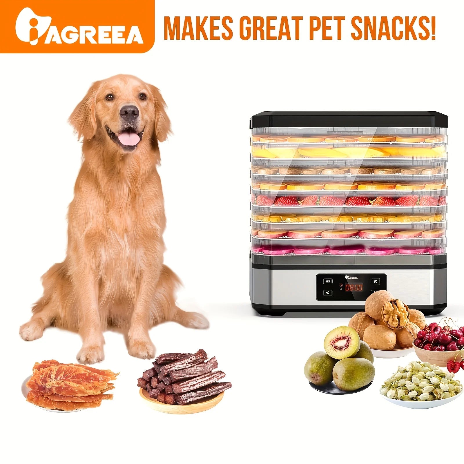 8 Trays Digital Food Dehydrator T753218