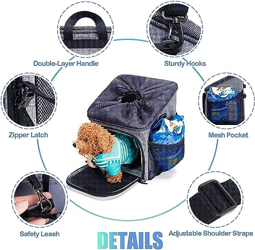 Dog Bike Basket Carrier with Reflective Strips and 2 Side Storage Pockets C33215