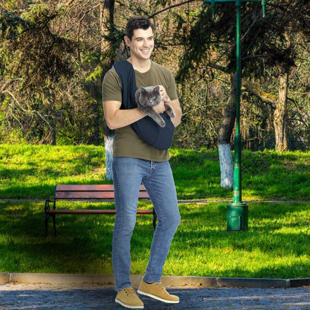Dog and Cat Sling Carrier Hands Free Reversible Pet Papoose Bag Soft Pouch Tote O696781