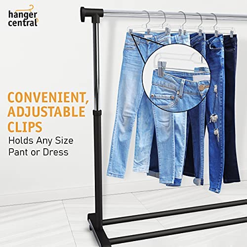 12 Pack 14" Clear Skirt Hangers with Adjustable Clips Q141