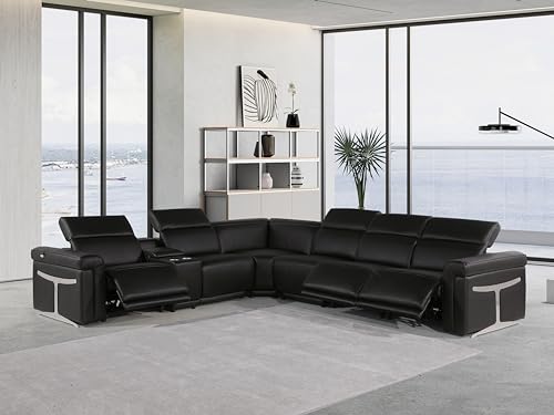 6-Piece Italian Leather Sectional Sofa with Power Reclining Seats X108