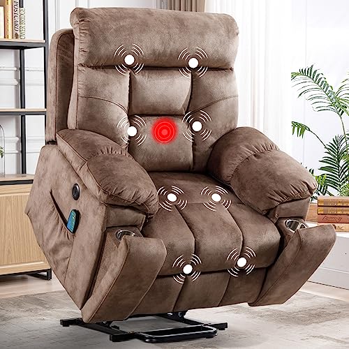 Camel Large Power Lift Recliner Chair with Massage and Heat M111611