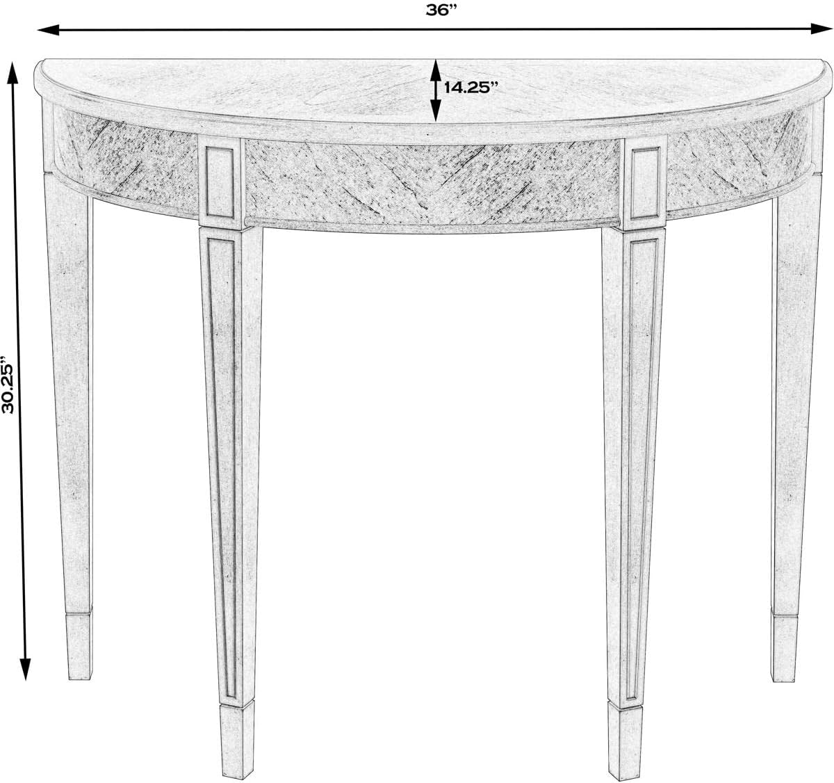 Brown Burl Wood Demilune Console Table R384337