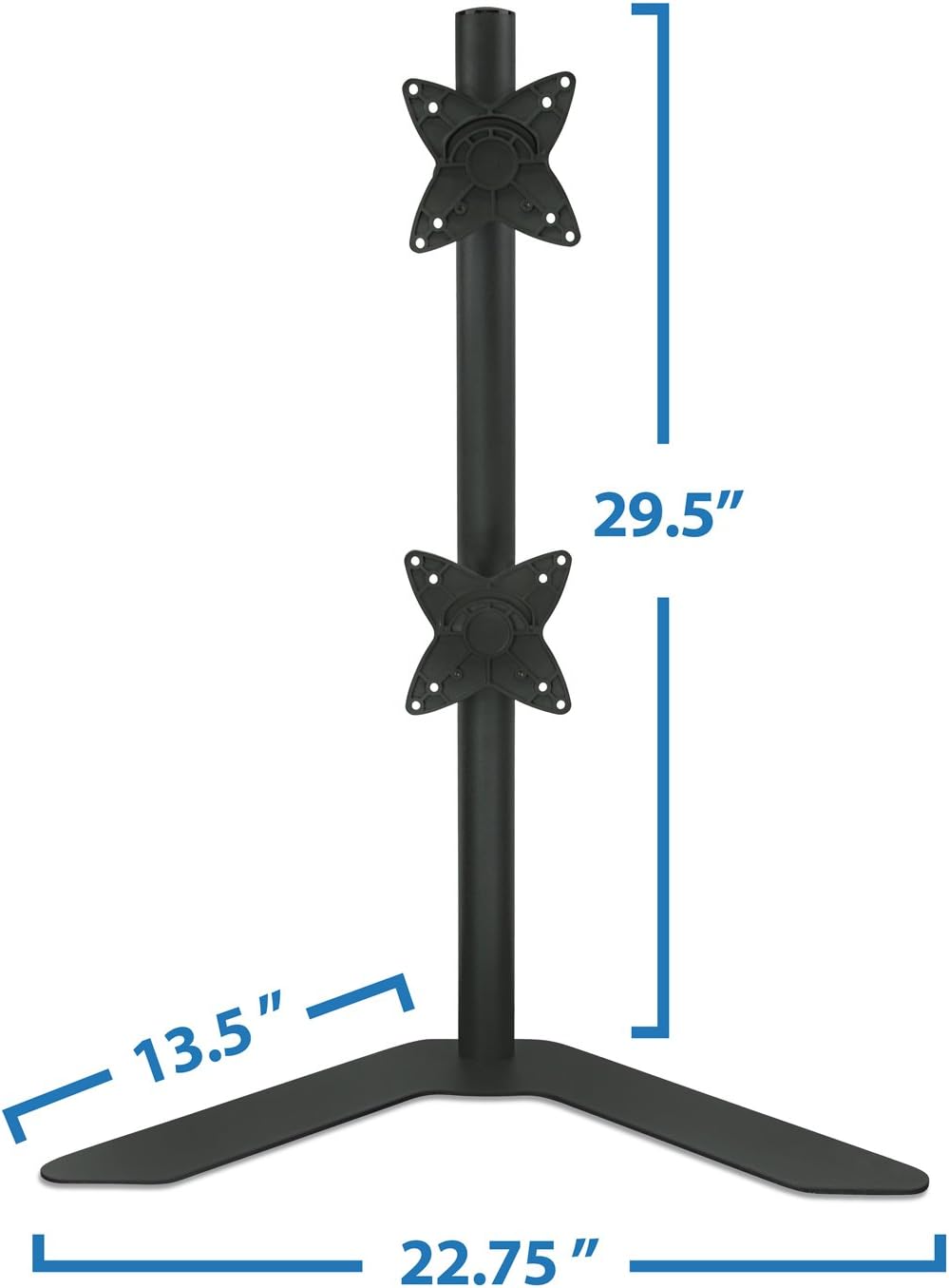 Dual Monitor Stand Vertical Stack Free Standing Desk Mount Adjustable Height Black J44562