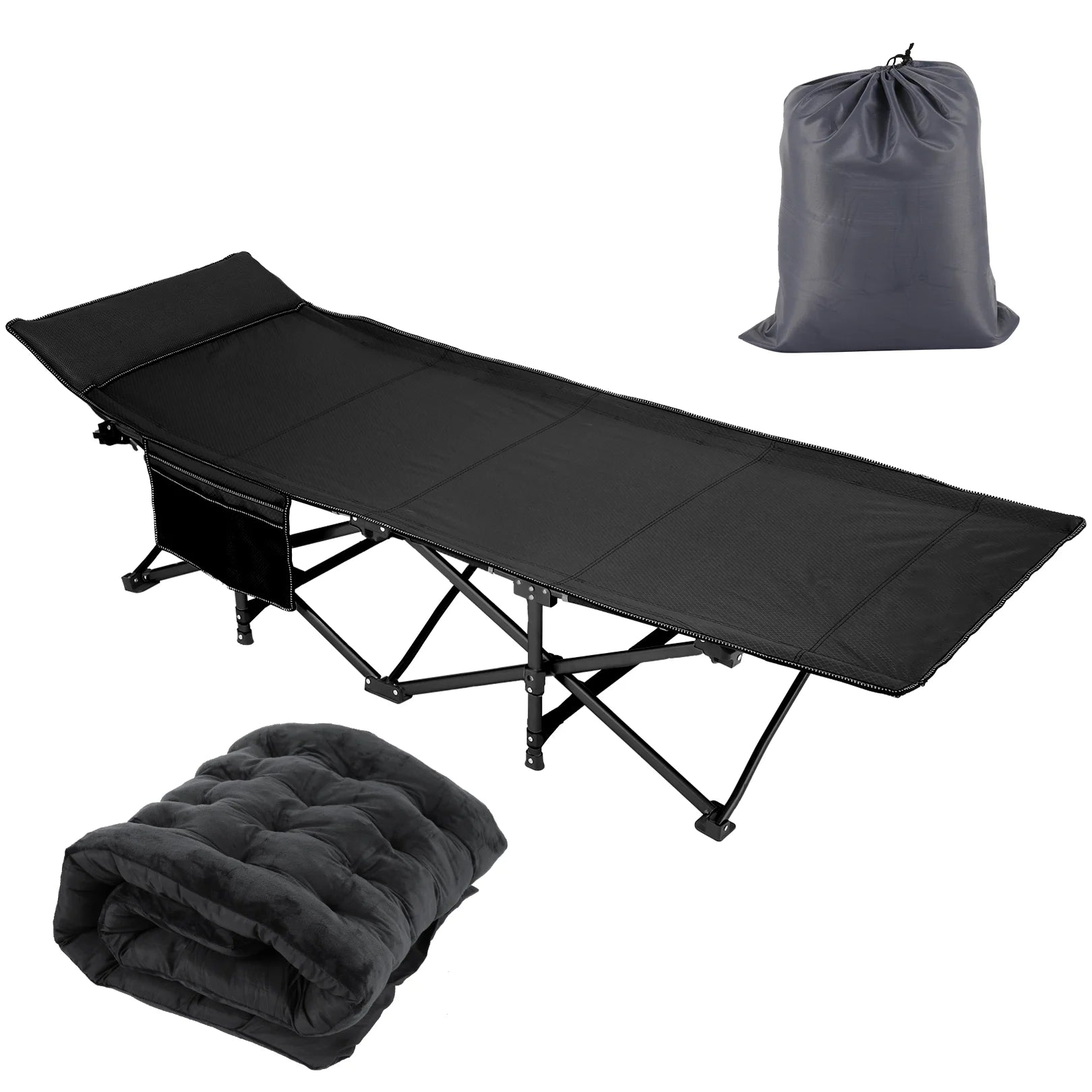 Portable Folding Bed with Removable Thick Mattress and Carry Bag G19416