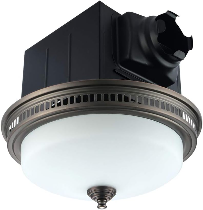 Bronze Round Exhaust Bathroom Fan with Light and Nightlight Q52636