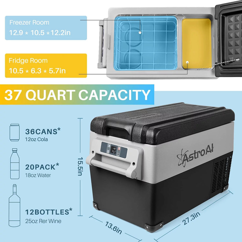 37 Quart Portable Refrigerator Freezer 12/24V DC 100/240V AC K982