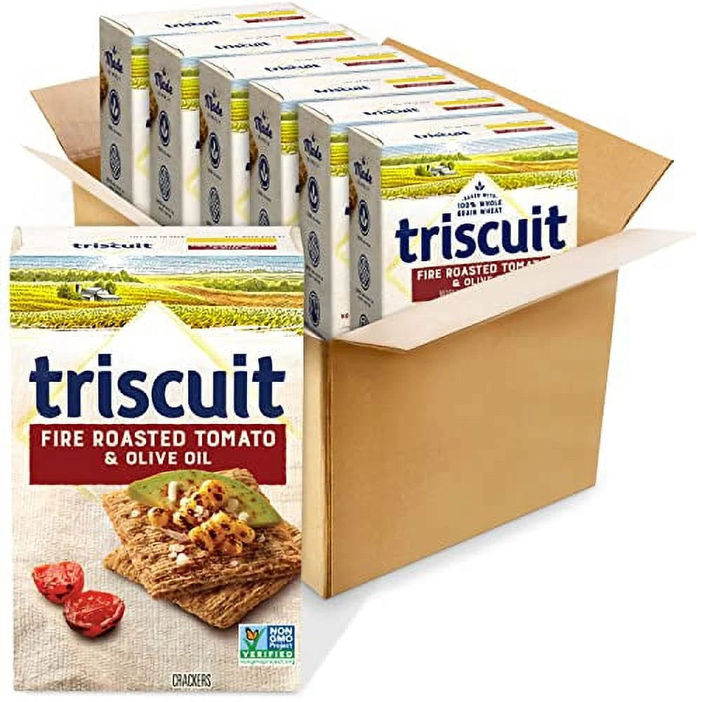 Fire Roasted Tomato & Olive Oil Whole Grain Wheat Crackers, 6 - 8.5 Oz Boxes H753