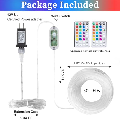 66ft 200leds Solar Powered White Rope Lights B407