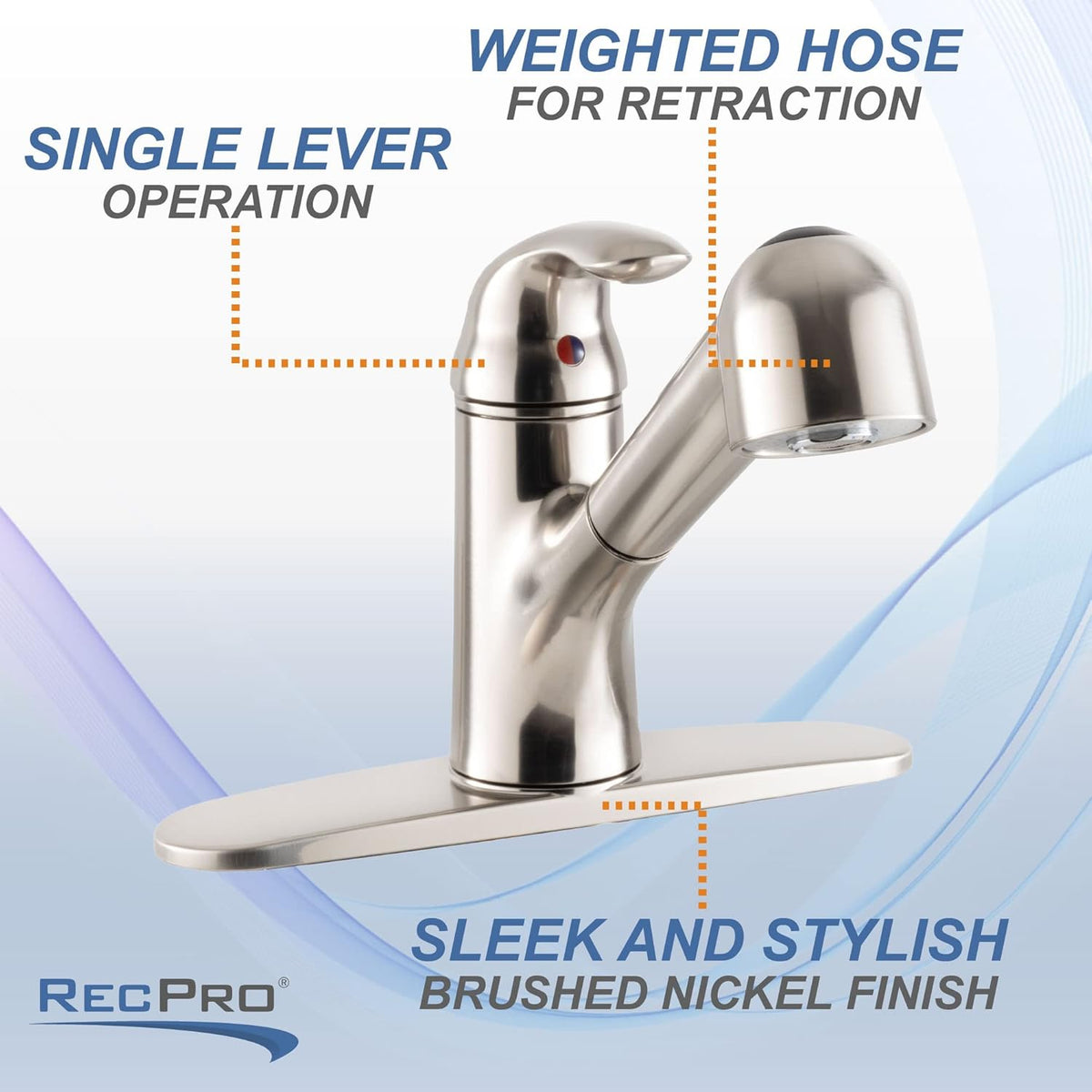 RV Kitchen Pull Out Faucet Brushed Nickel C607927