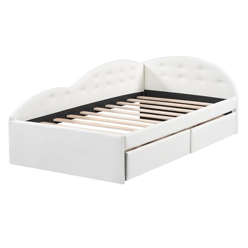 Gray Velvet Twin Size Daybed with Storage Drawers T781