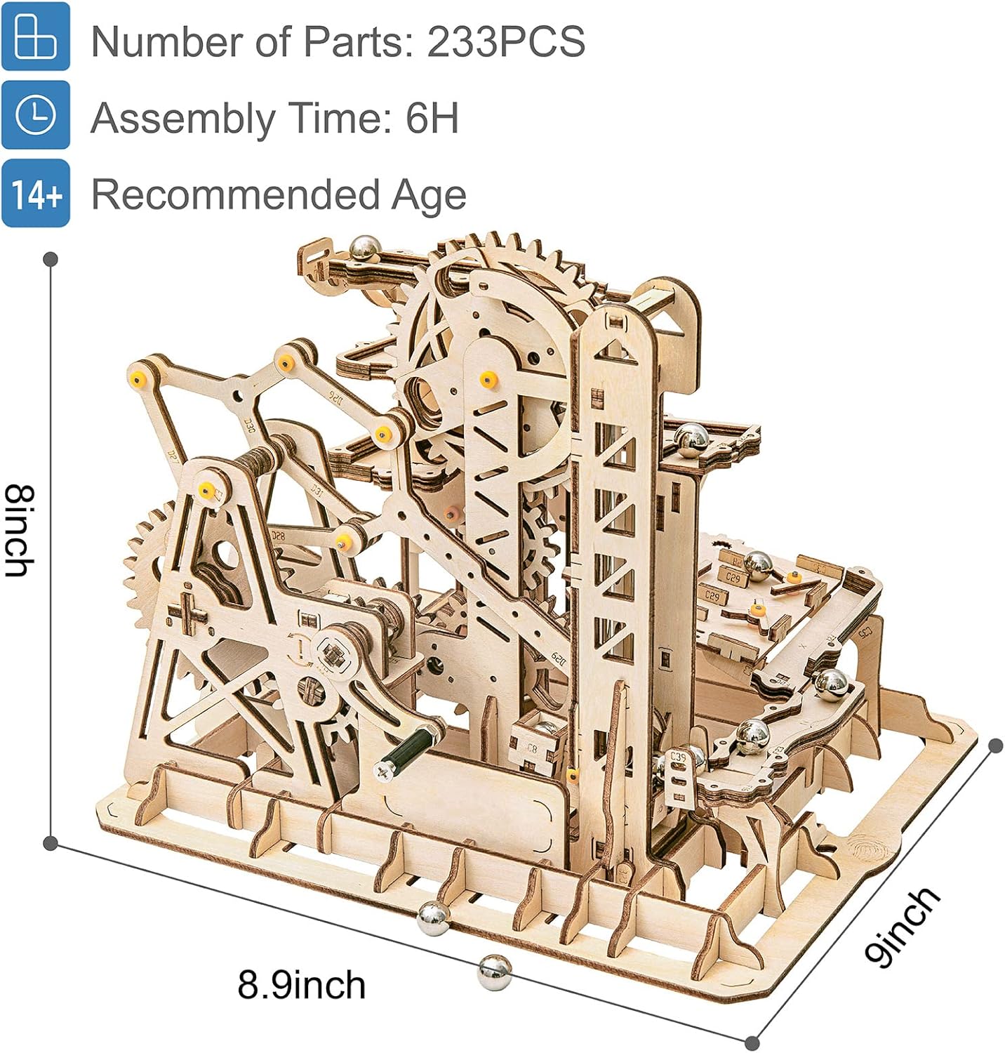 3D Wooden Marble Run Puzzle Craft Toy DIY Model Building Kits F21526