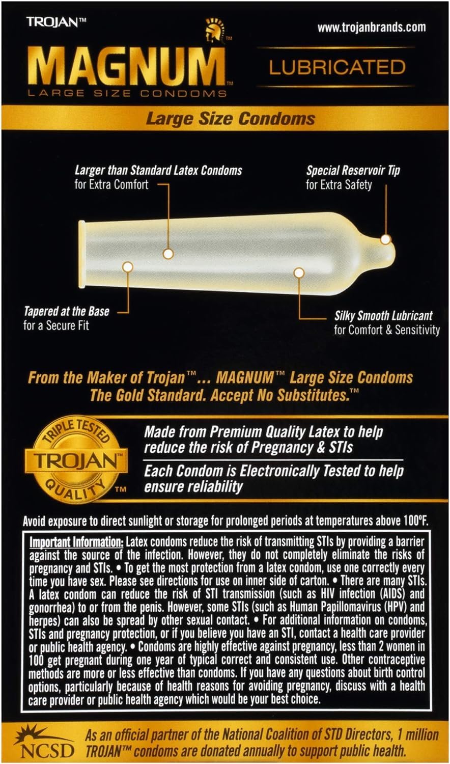 Magnum XL Lubricated Latex Condoms 12 Each S720