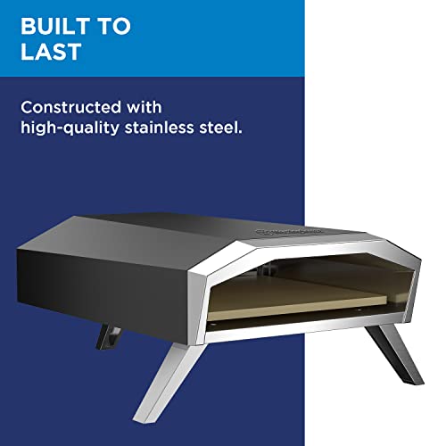 Electric Pizza Oven with 12 Inch Ceramic Stone, Stainless Steel D504255