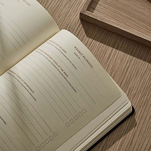 3-Month Productivity Planner, A5 Undated Quarterly Planner (Black) P452