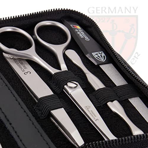 8 piece manicure pedicure grooming kit set synthetic leather case white Q69342