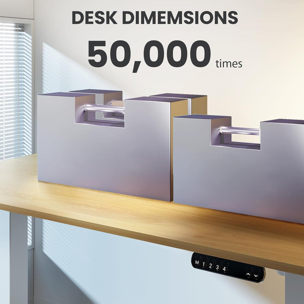 Electric Standing Desk 48 x 24 Inch Adjustable Height Desk with 4 Memory Presets (Maple) S166485