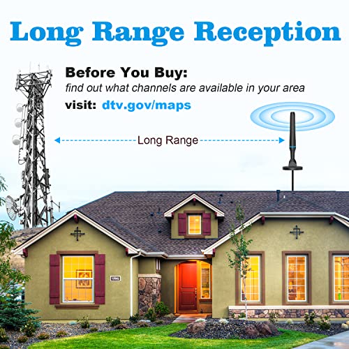 Digital HDTV Antenna Indoor Outdoor with Magnetic Base N568
