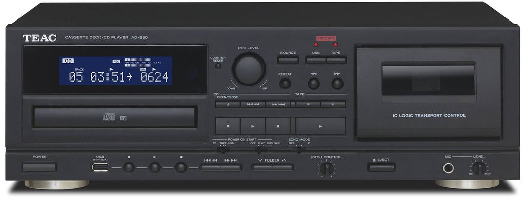 Cassette and CD Player with USB Recorder and Mic Input U8734
