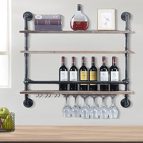 White Rhombus Wall Mounted Wood Wine Rack D291665