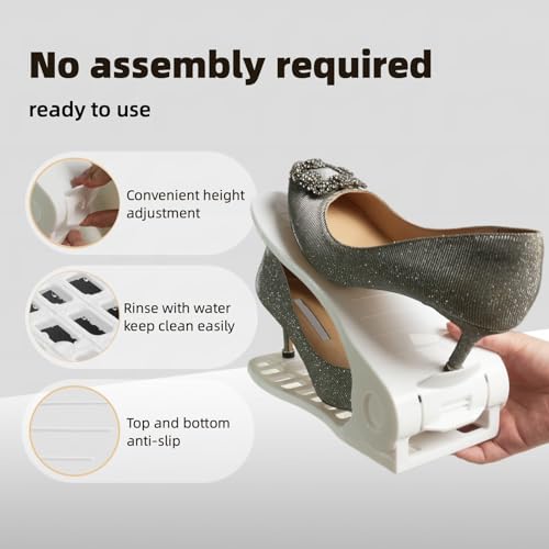 White 16PCS Double Layer Shoe Rack I2549