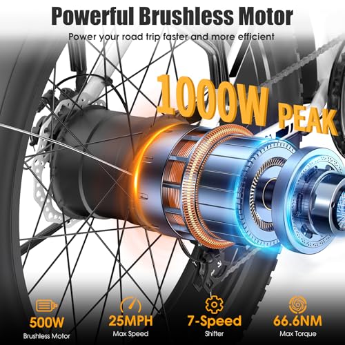 26" Fat Tire Electric Mountain Bike with 48V 13AH Battery Y89751