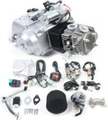 140cc 4 Stroke Engine Motor, Complete Engine Kit Single Cylinder Horizontal 4-speed Transmission Manual Clutch CDI S654